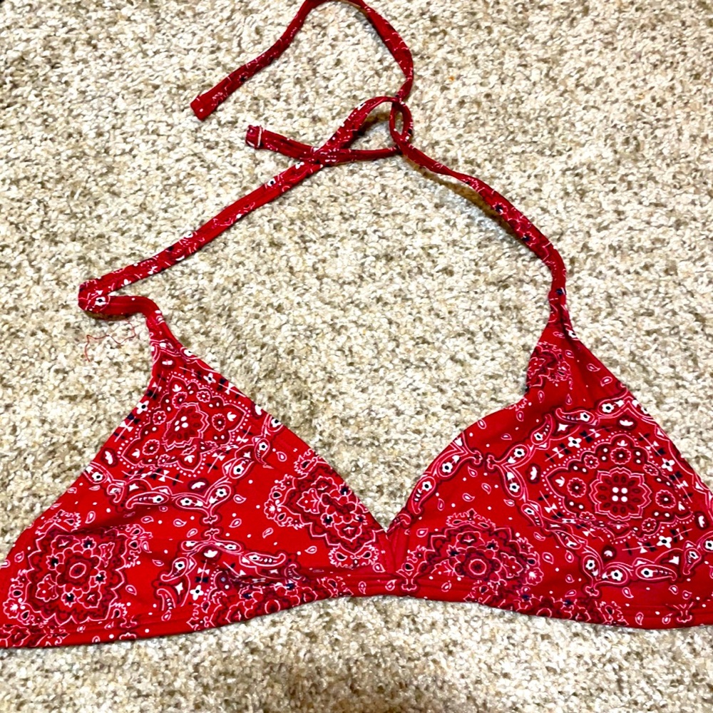 Red Bandanna swim top